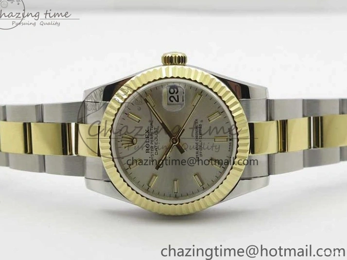 MiroTime 0506 Datejust 31mm 278273 SS YG BP Maker Best Edition Silver Sticks Markers Dial on SS YG Oyster Bracelet QuickDry 2712